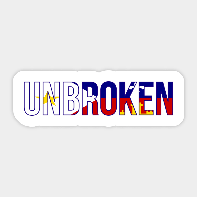 The Unbroken Navy Sticker by tryumphathletics